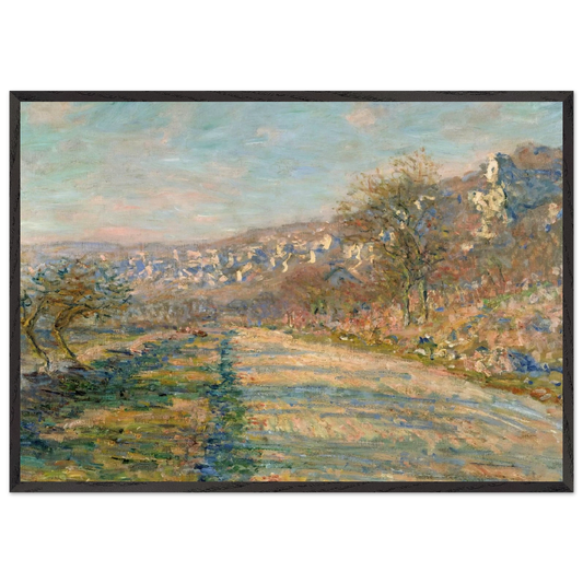 Road of La Roche-Guyon - claude monet 70x100 cm / 28x40 inches Framed Art Print – Black Wooden Frame
