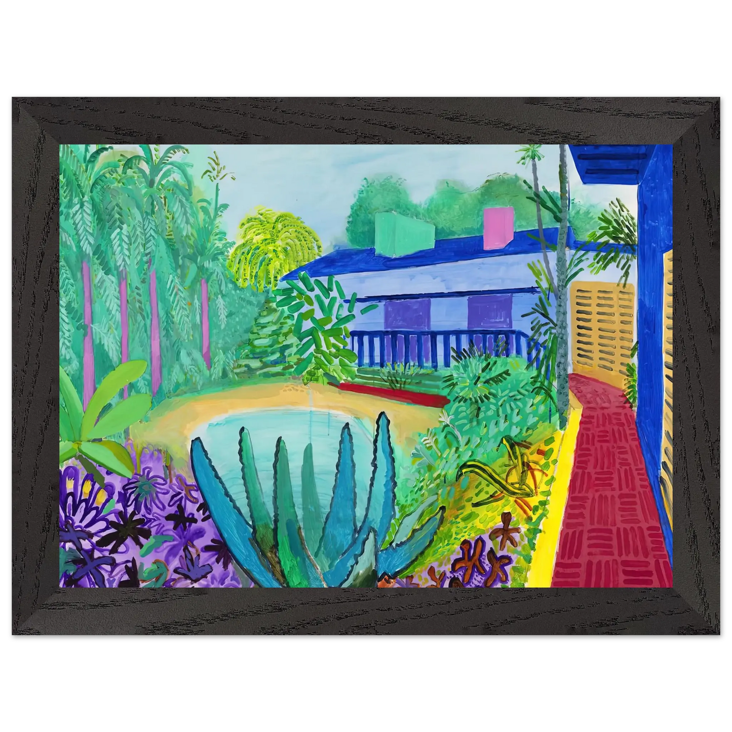 David Hockney - David Hockney Wall art - 60x80 cm / 24x32 Inches - Premium Wooden Framed Poster With Fine Art Paper - Wood frame