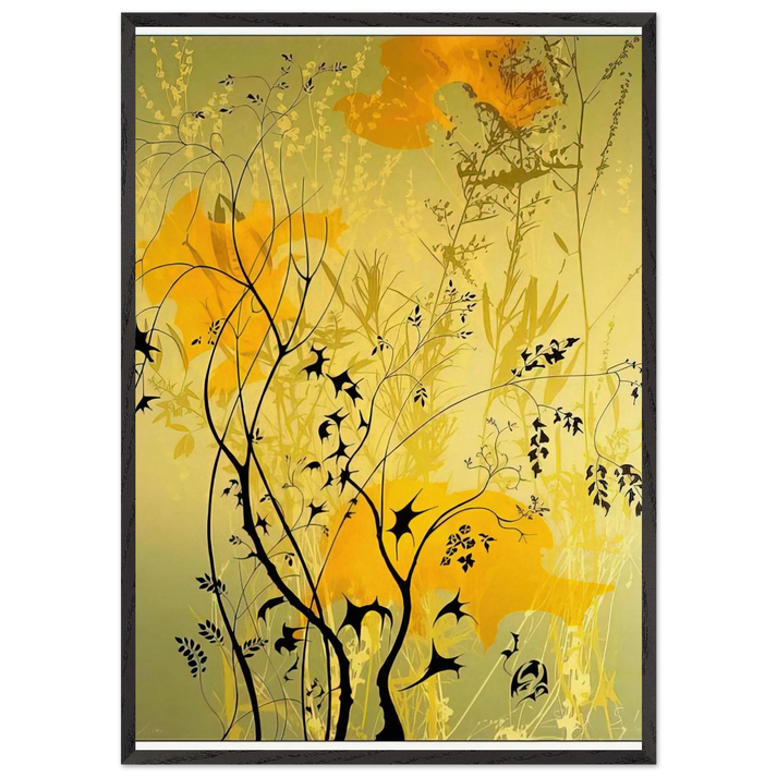 Wild Flowers - Eyvind Earle 70x100 cm / 28x40 inches Framed Art Print – Black Wooden Frame