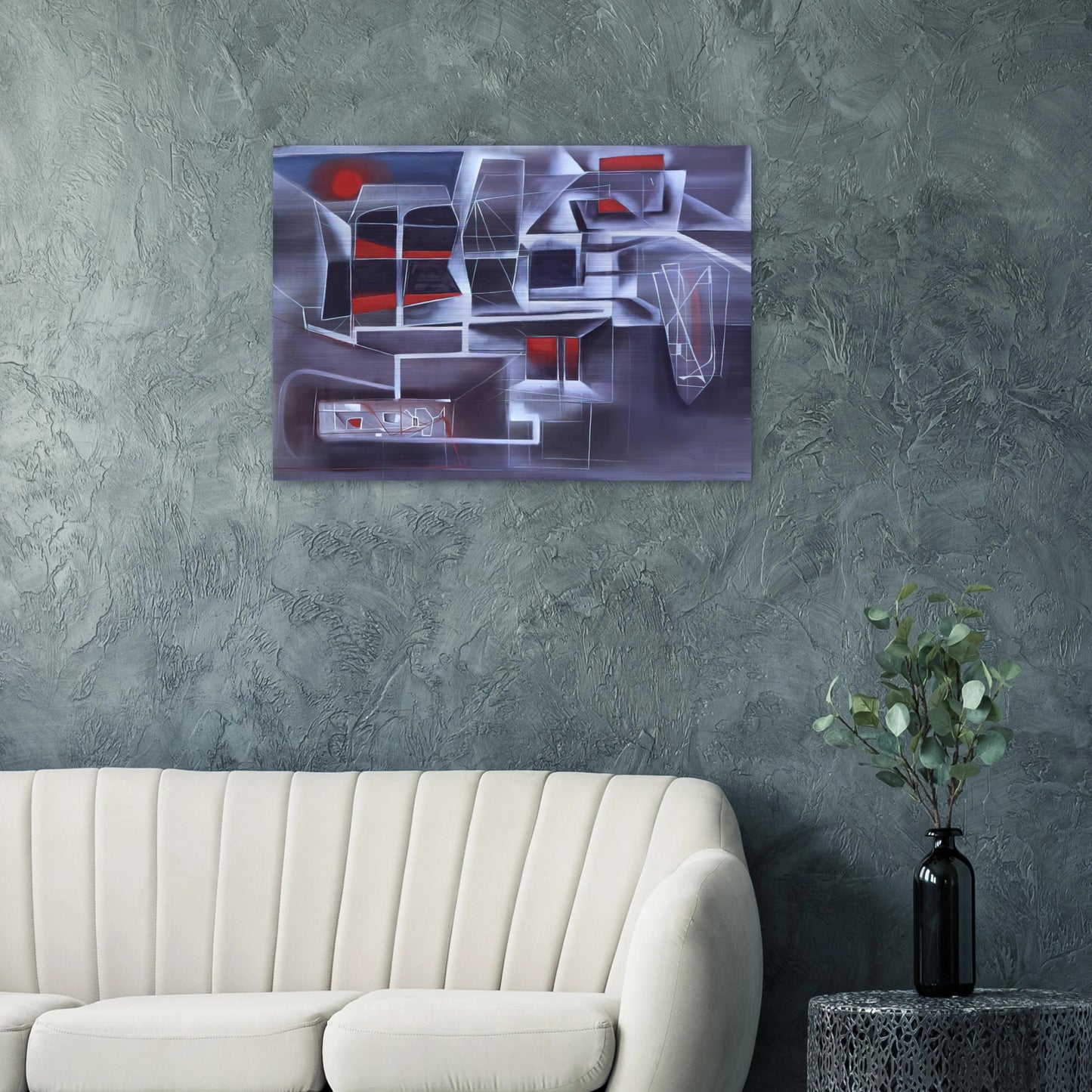 Night Subway - 1948 - Jimmy Ernst Brushed Aluminum Print - 70x100 cm / 28x40 inches | Jimmy Ernst Aluminum Print | Jimmy Ernst Prints