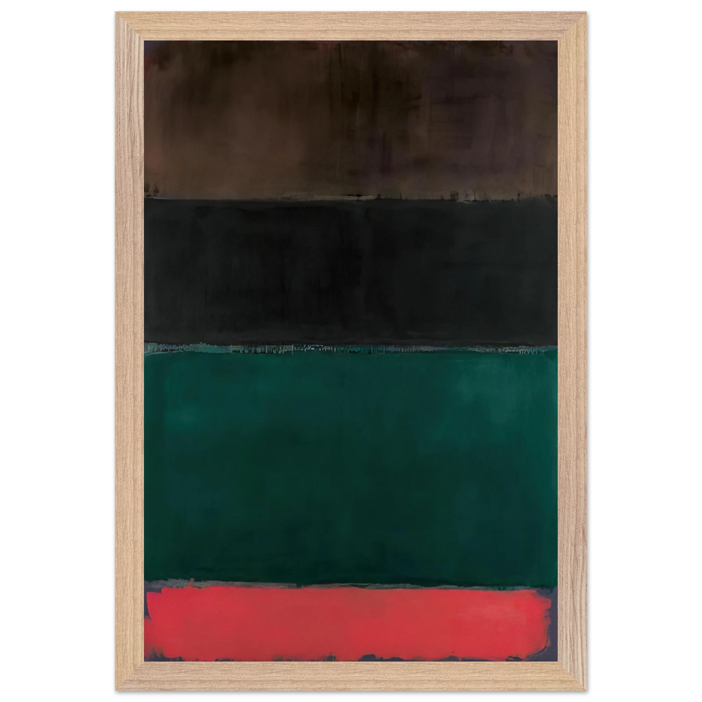 Mark Rothko - Untitled Red-Brown, Black, Green, Red - 1962 Wall Art - 60x80 cm / 24x32 inches - Premium Wooden Framed Poster With Fine Art Paper-canvas - White frame