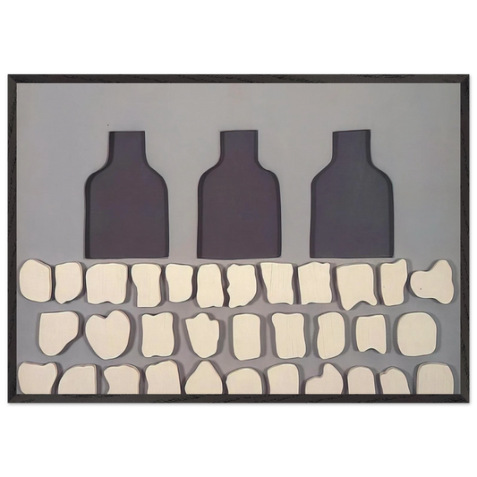 The Three Doors - 1959 - Forrest Bess 70x100 cm / 28x40 inches Framed Art Print – Black Wooden Frame