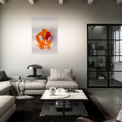 UNTITLED ORANGE RED AND PURPLE - Luis Feito Brushed Aluminum Print - 70x100 cm / 28x40 inches | Luis Feito Aluminum Print | Luis Feito Prints