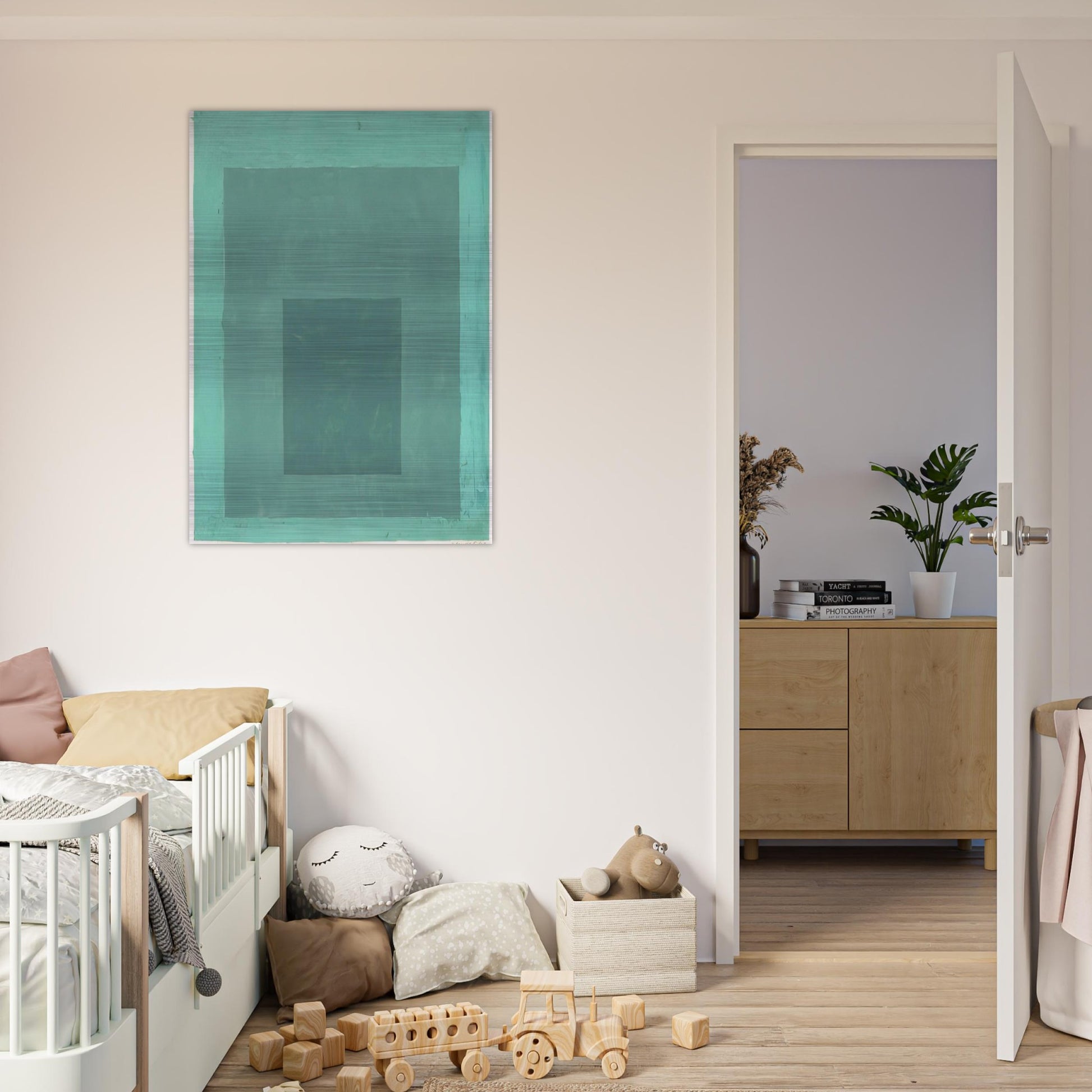 STUDY FOR HOMAGE TO THE SQUARE 1 - Josef Albers Brushed Aluminum Print - 70x100 cm / 28x40 inches | Josef Albers Aluminum Print | Josef Albers Prints
