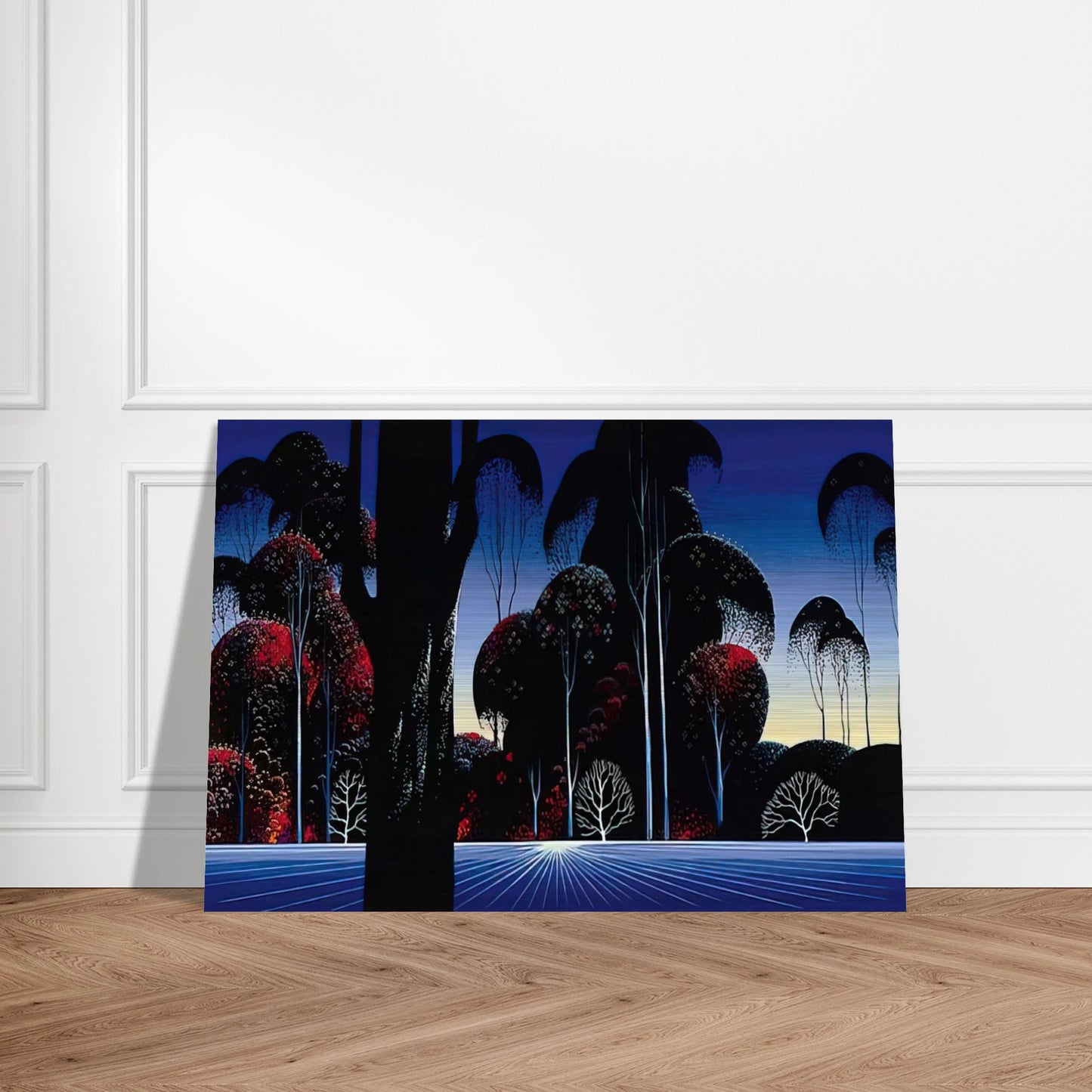 Dark Silence - Eyvind Earle Brushed Aluminum Print - 70x100 cm / 28x40 inches | Eyvind Earle Aluminum Print | Eyvind Earle Prints