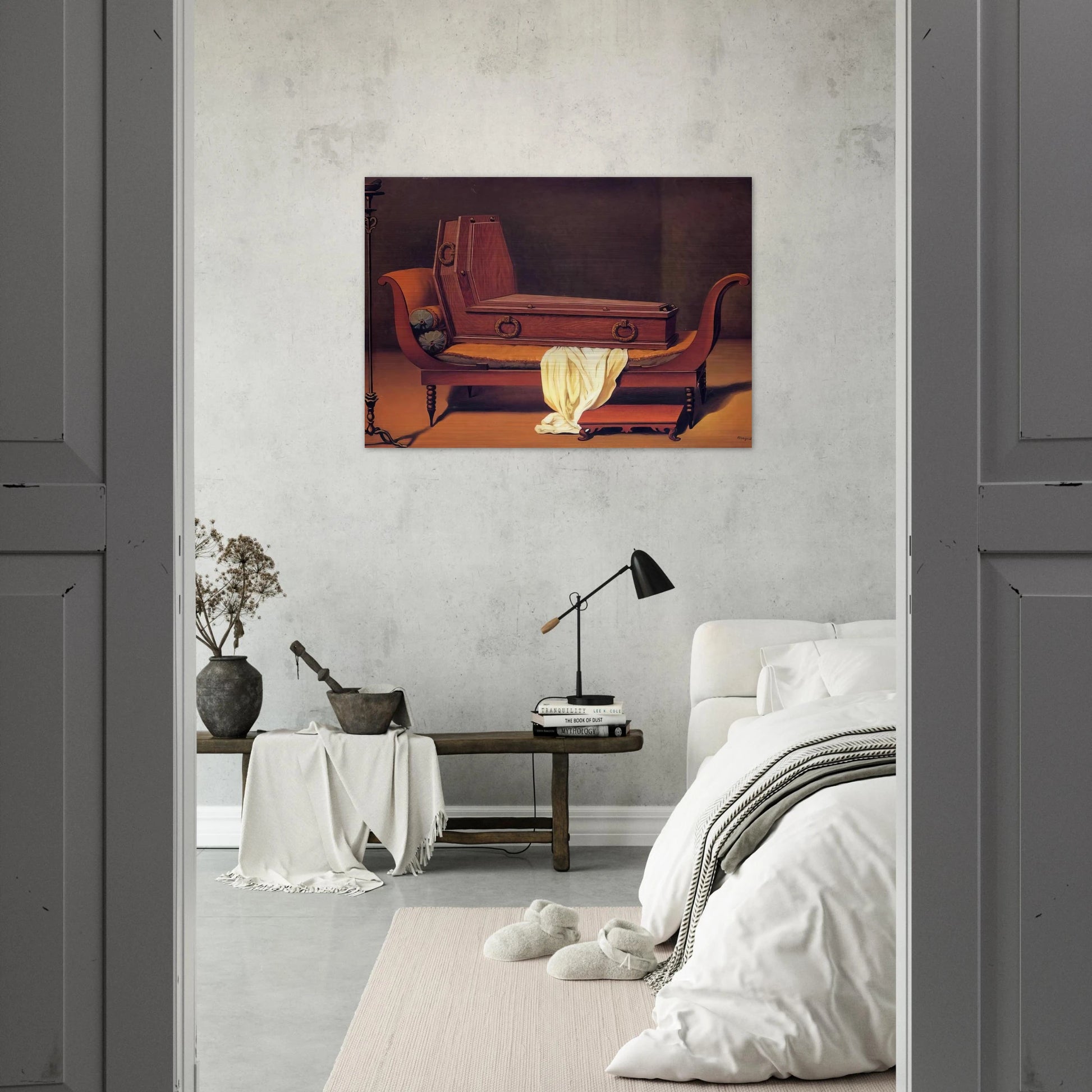 PERSPECTIVE MADAME RECAMIER BY DAVID 1949 - Rene Magritte Brushed Aluminum Print - 70x100 cm / 28x40 inches | Rene Magritte Aluminum Print | Rene Magritte Prints