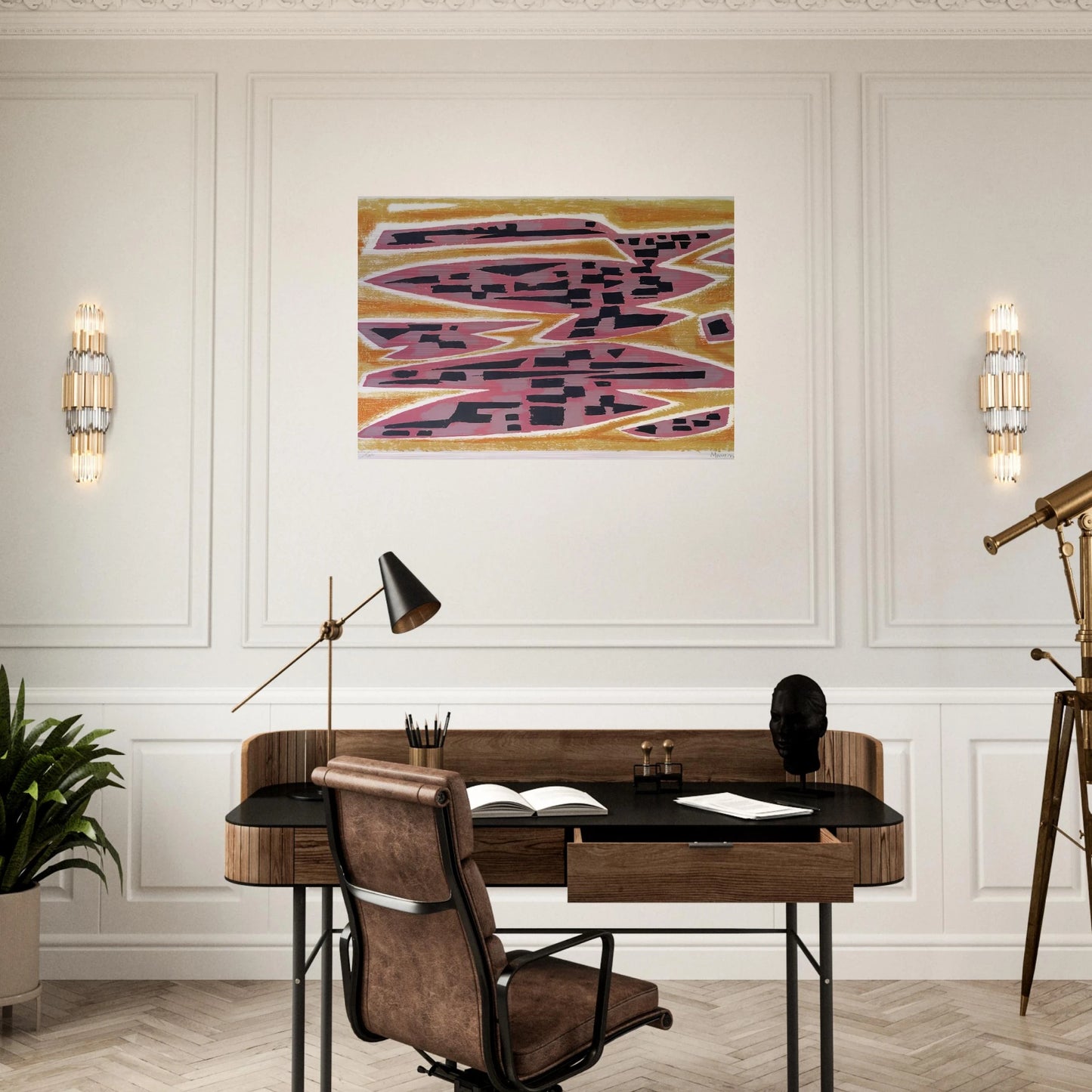 Abstract Composition - 1955 - Alfred Manessier Brushed Aluminum Print - 70x100 cm / 28x40 inches | Alfred Manessier Aluminum Print | Alfred Manessier Prints