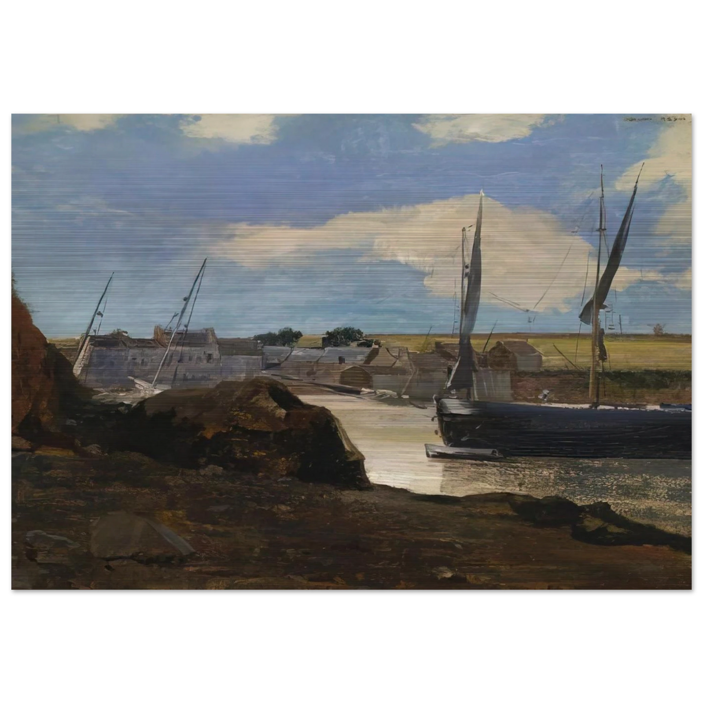 THE PORT OF MORGAT 1882 - Odilon Redon Brushed Aluminum Print - 70x100 cm / 28x40 inches | Odilon Redon Aluminum Print | Odilon Redon Prints