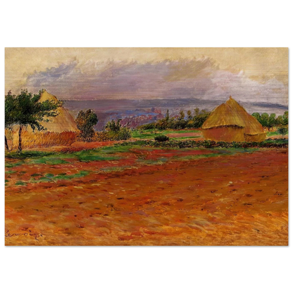 Field and Haystacks - Pierre-Auguste Renoir Brushed Aluminum Print - 70x100 cm / 28x40 inches | Pierre-Auguste Renoir Aluminum Print | Pierre-Auguste Renoir Prints