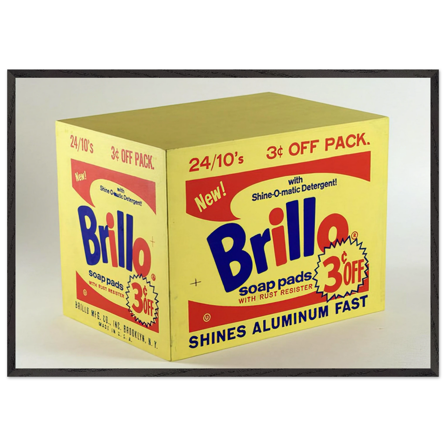 Brillo Box  3c Off  - Andy Warhol 70x100 cm / 28x40 inches Framed Art Print – Black Wooden Frame