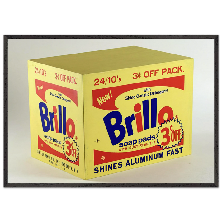 Brillo Box  3c Off  - Andy Warhol 70x100 cm / 28x40 inches Framed Art Print – Black Wooden Frame