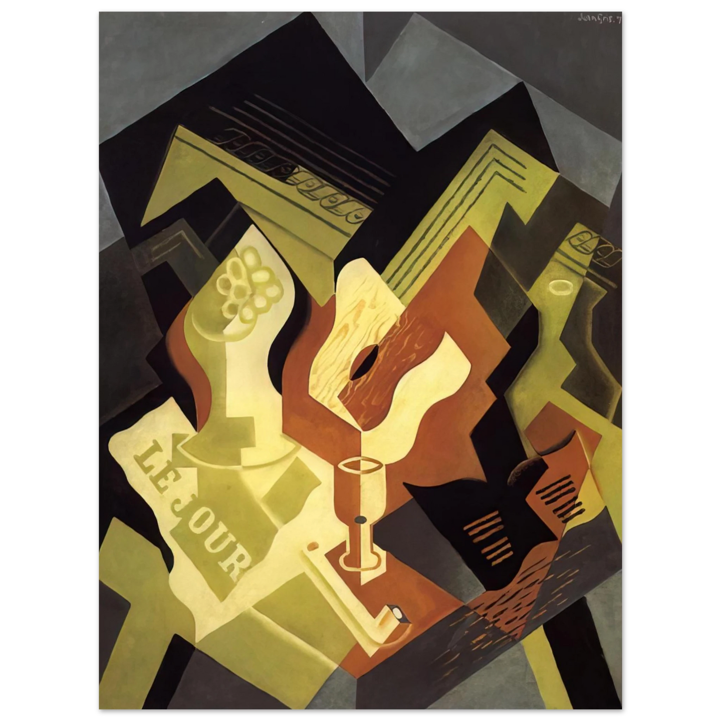 Juan Gris - GUITAR AND FRUIT DISH  75x100 cm / 30x40inches Fine Art Poster