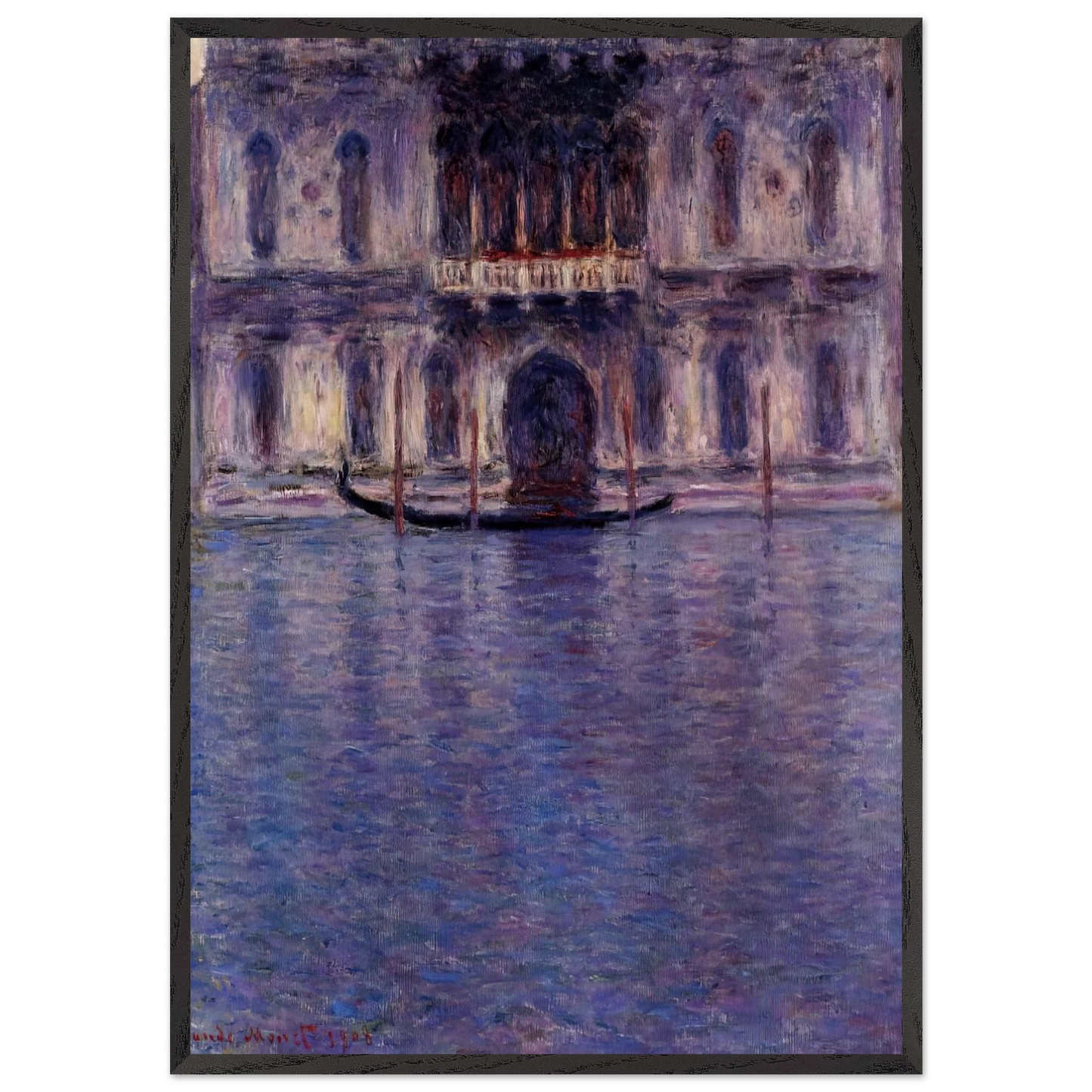 Palazzo Contarini 2 - claude monet 70x100 cm / 28x40 inches Framed Art Print – Black Wooden Frame