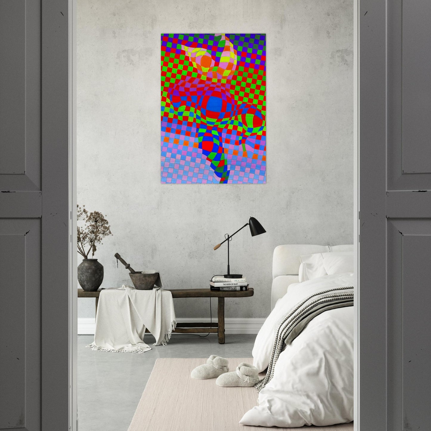 Harlequin - Victor Vasarely Brushed Aluminum Print - 70x100 cm / 28x40 inches | Victor Vasarely Aluminum Print | Victor Vasarely Prints