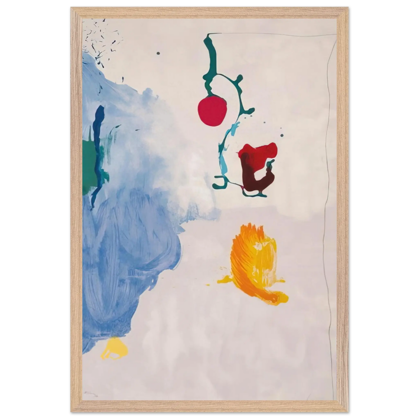 Helen Frankenthaler - Eve - 1995 Wall art - 21x29.7 cm / 8x12" - Premium Wooden Framed Poster With Fine Art Paper - Black frame