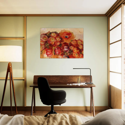 Study of Flowers Anemones and Tulips - Pierre-Auguste Renoir Brushed Aluminum Print - 70x100 cm / 28x40 inches | Pierre-Auguste Renoir Aluminum Print | Pierre-Auguste Renoir Prints