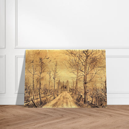 Driveway - Vincent van Gogh Brushed Aluminum Print - 70x100 cm / 28x40 inches | Vincent van Gogh Aluminum Print | Vincent van Gogh Prints