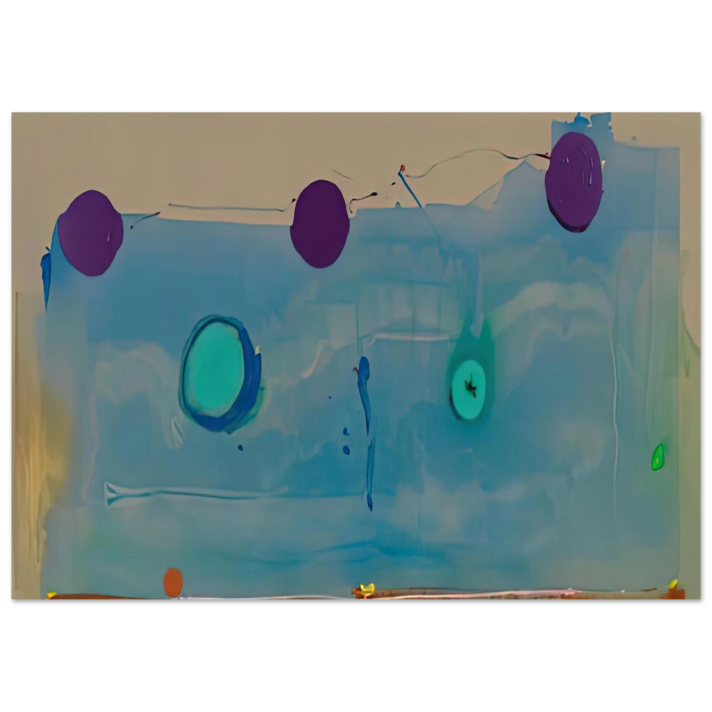 Helen Frankenthaler - Water Shadows, 1988- Wall Art - 30x40 cm / 12x16 inches - Premium Wooden Framed Poster With Fine Art Paper-canvas - White frame