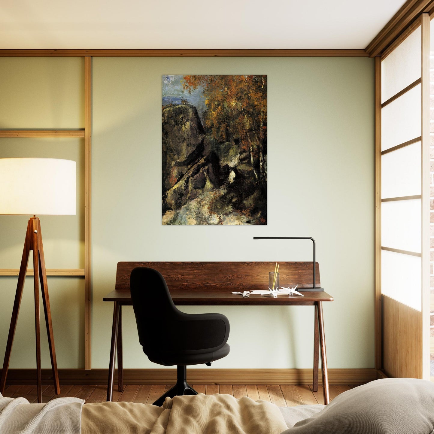 Rock in the Forest of Fontainbleau - Paul Cézanne Brushed Aluminum Print - 70x100 cm / 28x40 inches | Paul Cézanne Aluminum Print | Paul Cézanne Prints