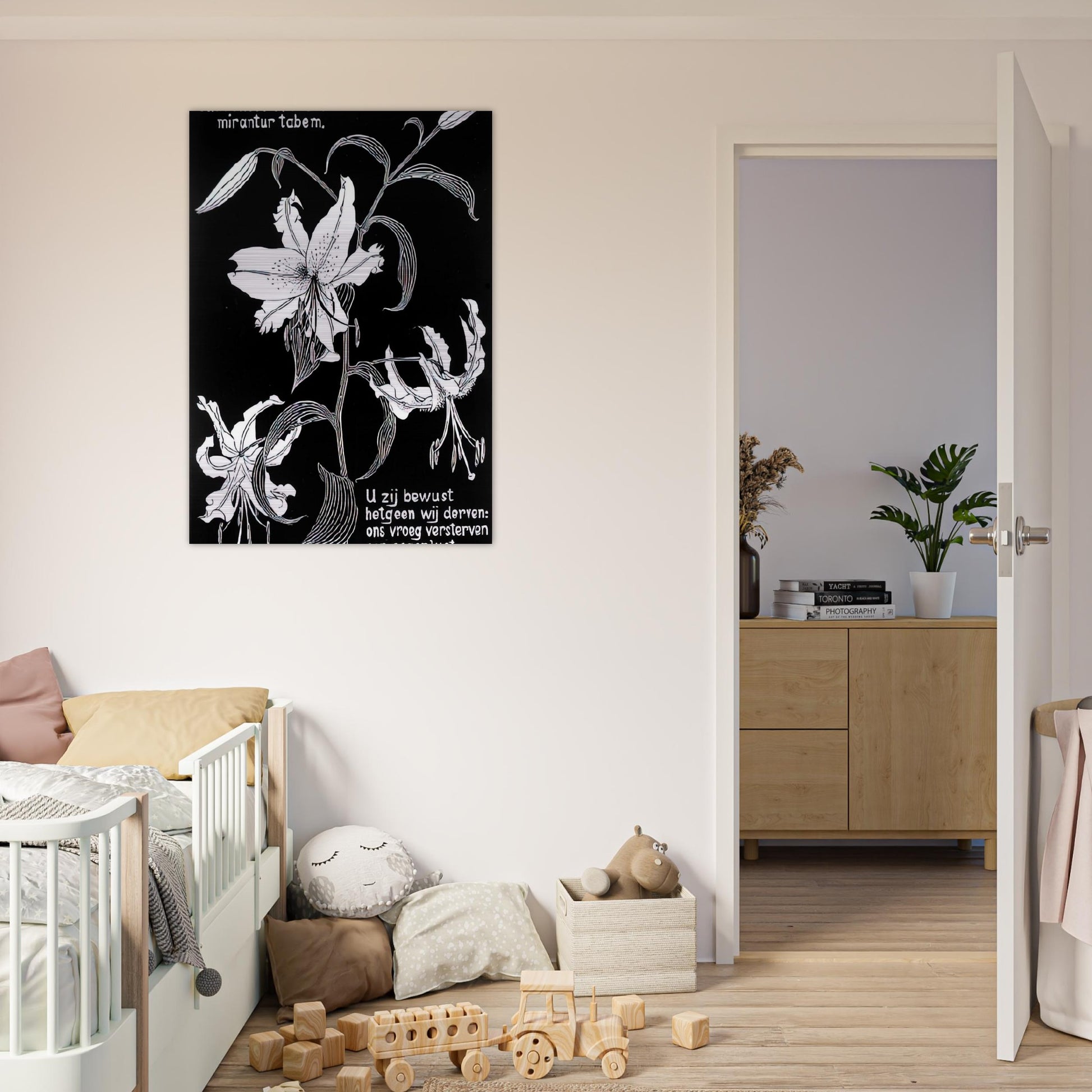 FLOWERS - MC Escher Brushed Aluminum Print - 70x100 cm / 28x40 inches | MC Escher Aluminum Print | MC Escher Prints | Maurits Cornelis Escher Prints