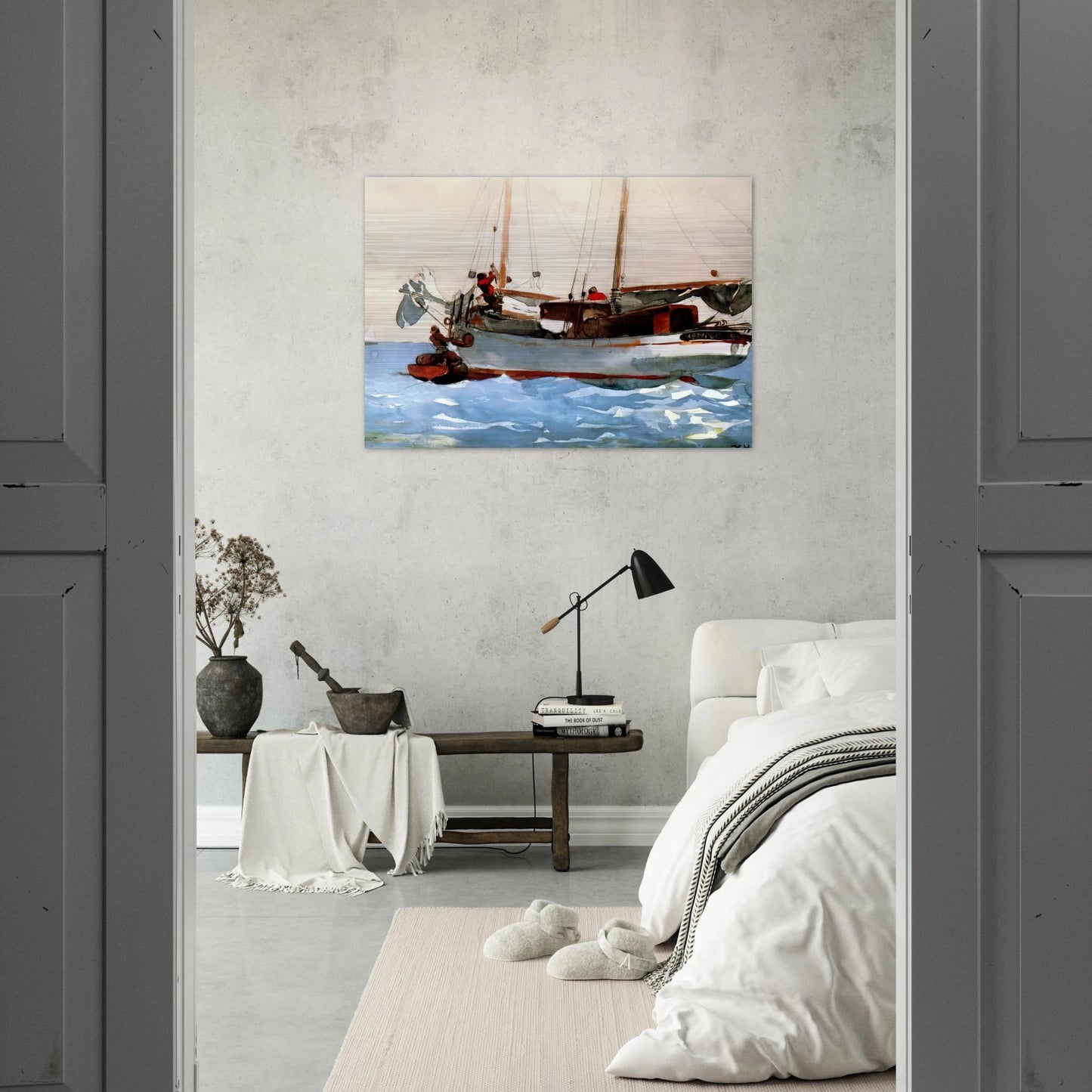 TAKING ON WET PROVISIONS - Winslow Homer Brushed Aluminum Print - 70x100 cm / 28x40 inches | Winslow Homer Aluminum Print | Winslow Homer Prints