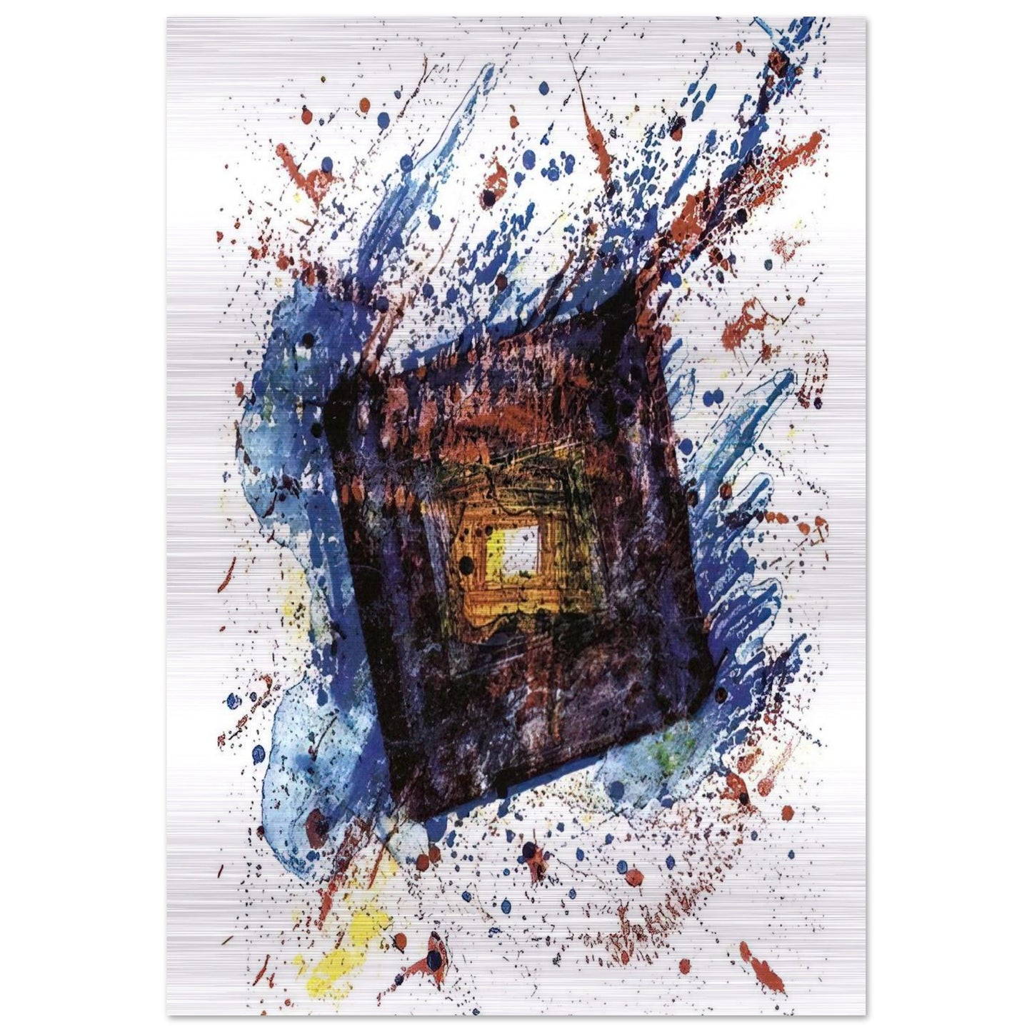 Falling Star  L. L249  - Sam Francis Brushed Aluminum Print - 70x100 cm / 28x40 inches | Sam Francis Aluminum Print | Sam Francis Prints