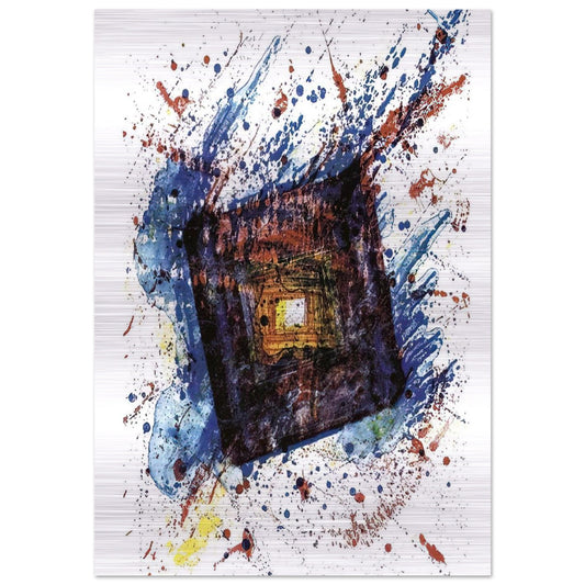 Falling Star  L. L249  - Sam Francis Brushed Aluminum Print - 70x100 cm / 28x40 inches | Sam Francis Aluminum Print | Sam Francis Prints