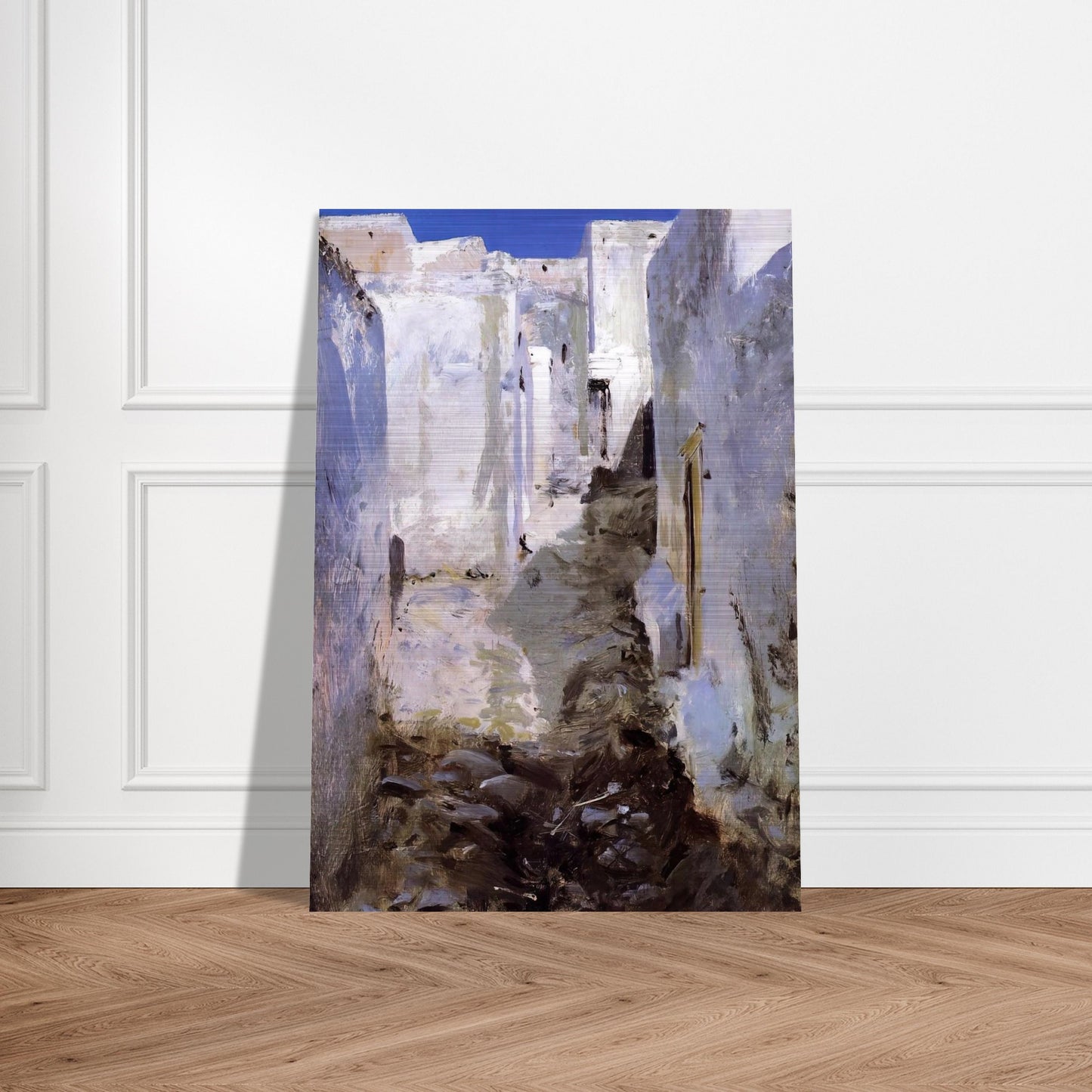 A Street in Algiers - John Singer Sargent Brushed Aluminum Print - 70x100 cm / 28x40 inches | John Singer Sargent Aluminum Print | John Singer Sargent Prints