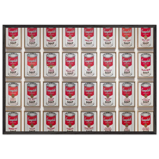 Campbells Soup Cans - Andy Warhol 70x100 cm / 28x40 inches Framed Art Print – Black Wooden Frame