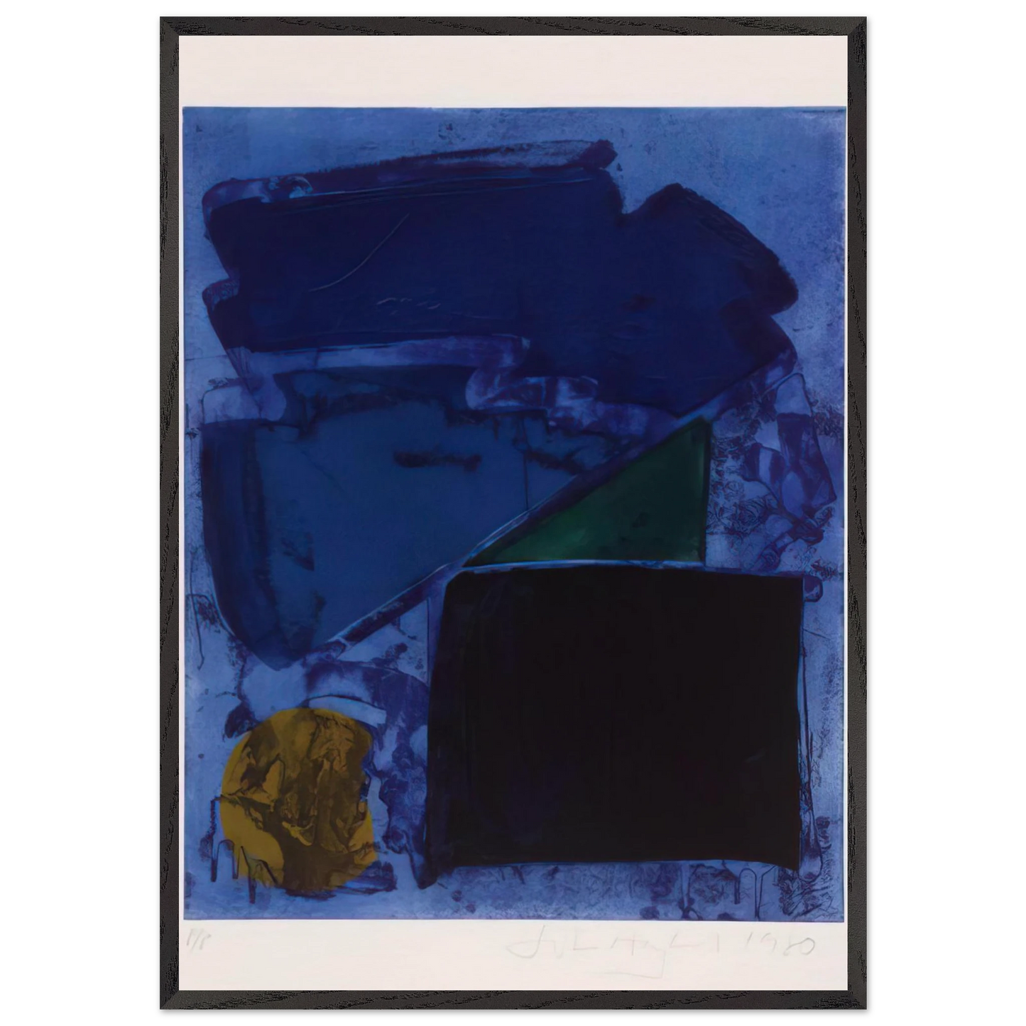 Memphis - 1980 - John Hoyland 70x100 cm / 28x40 inches Framed Art Print – Black Wooden Frame