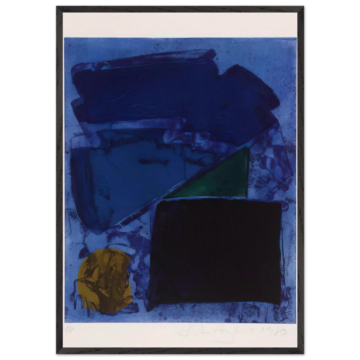 Memphis - 1980 - John Hoyland 70x100 cm / 28x40 inches Framed Art Print – Black Wooden Frame