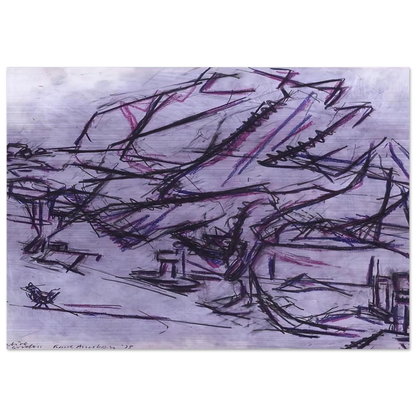 TREE AT TRETIRE - Frank Auerbach Brushed Aluminum Print - 70x100 cm / 28x40 inches | Frank Auerbach Aluminum Print | Frank Auerbach Prints