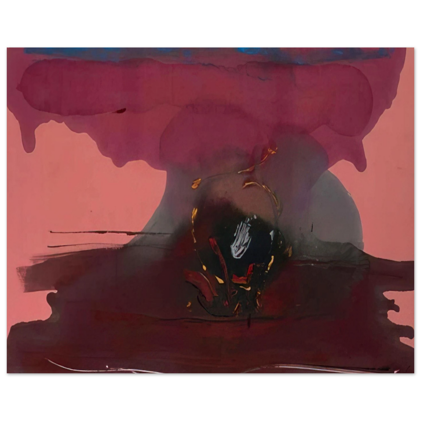 Helen Frankenthaler - Harbinger - 1986 Wall art - A2 (42 x 59.4  cm) - Premium Wooden Framed Poster With Fine Art Paper-canvas - Black frame
