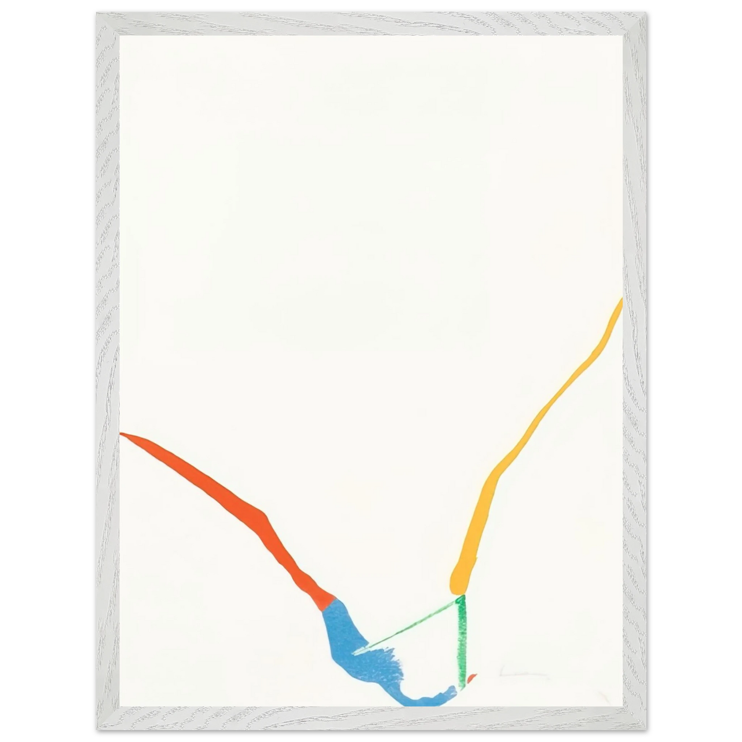 Helen Frankenthaler - What Red Lines Can Do - 1970 Wall art - 60x80 cm / 24x32 inches - Premium Wooden Framed Poster With Fine Art Paper-canvas - Wood frame
