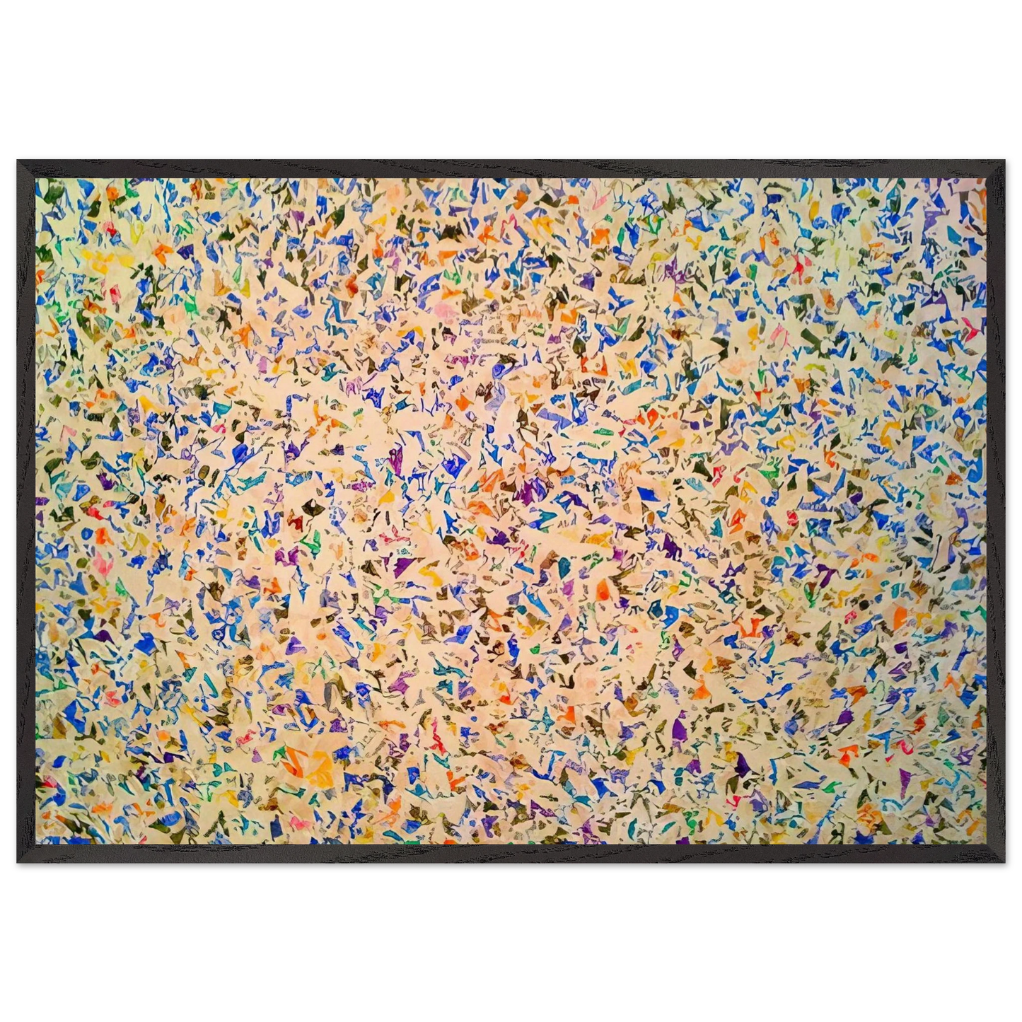 Untitled Suite Blancs - 1973 - Simon Hantai 70x100 cm / 28x40 inches Framed Art Print – Black Wooden Frame