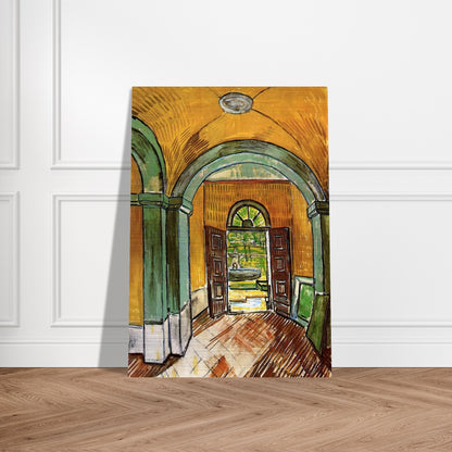 The Entrance Hall of Saint-Paul Hospital - Vincent van Gogh Brushed Aluminum Print - 70x100 cm / 28x40 inches | Vincent van Gogh Aluminum Print | Vincent van Gogh Prints