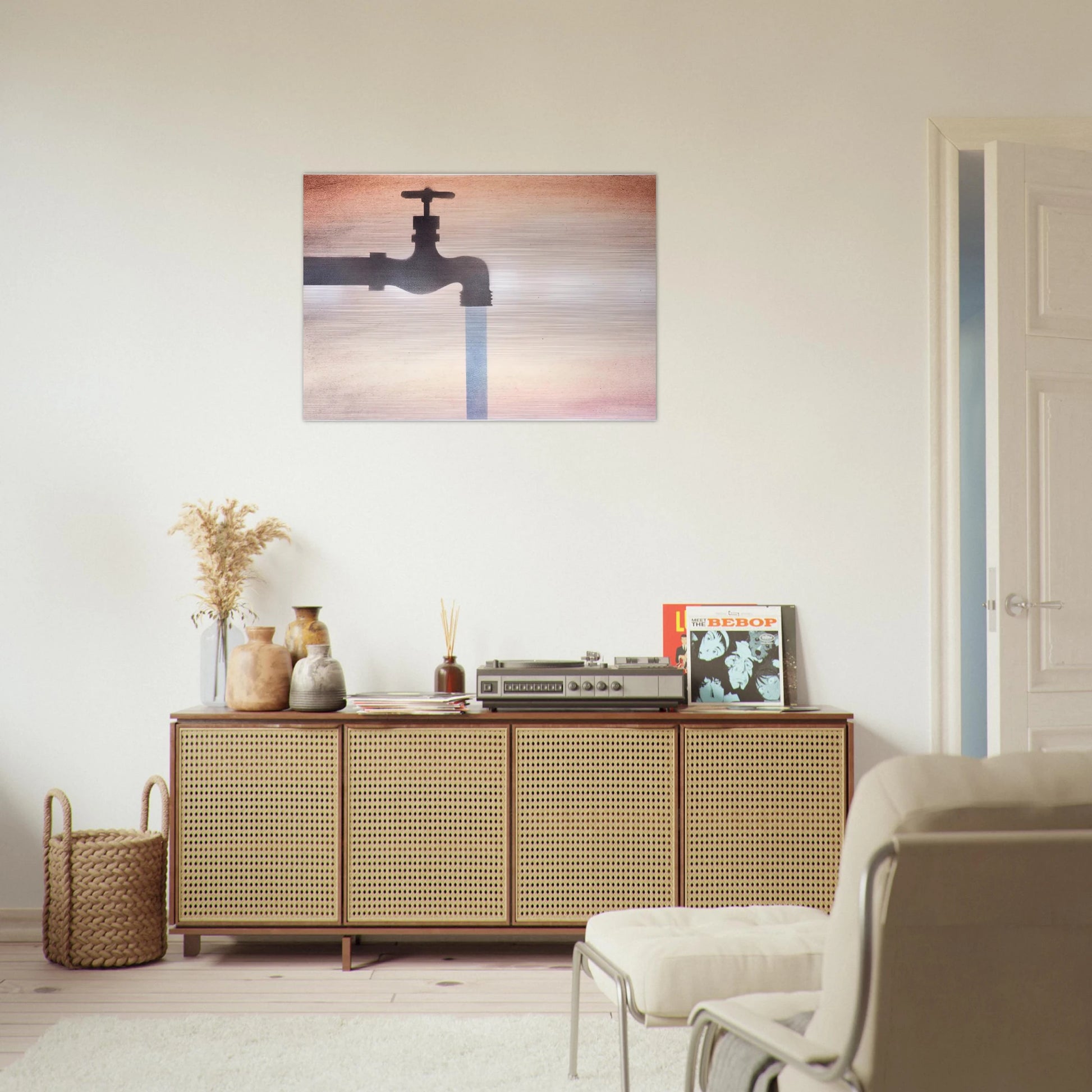FAUCET - Edward Ruscha Brushed Aluminum Print - 70x100 cm / 28x40 inches | Edward Ruscha Aluminum Print | Edward Ruscha Prints