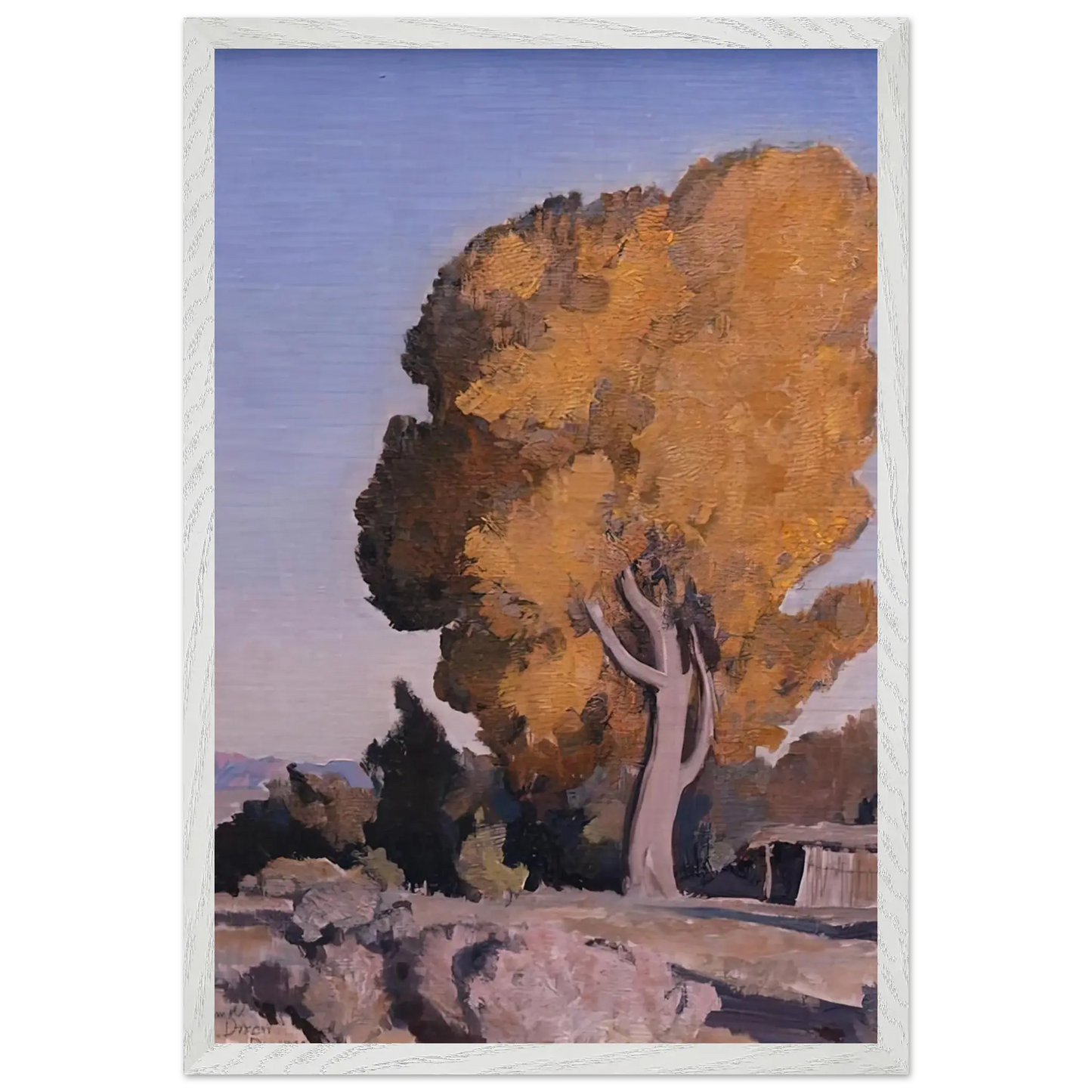 Maynard Dixon - LOW COUNTRY COTTONWOOD 1940 Wall art - 50x70 cm / 20x28 Inches - Premium Wooden Framed Poster With Fine Art Paper - Black frame
