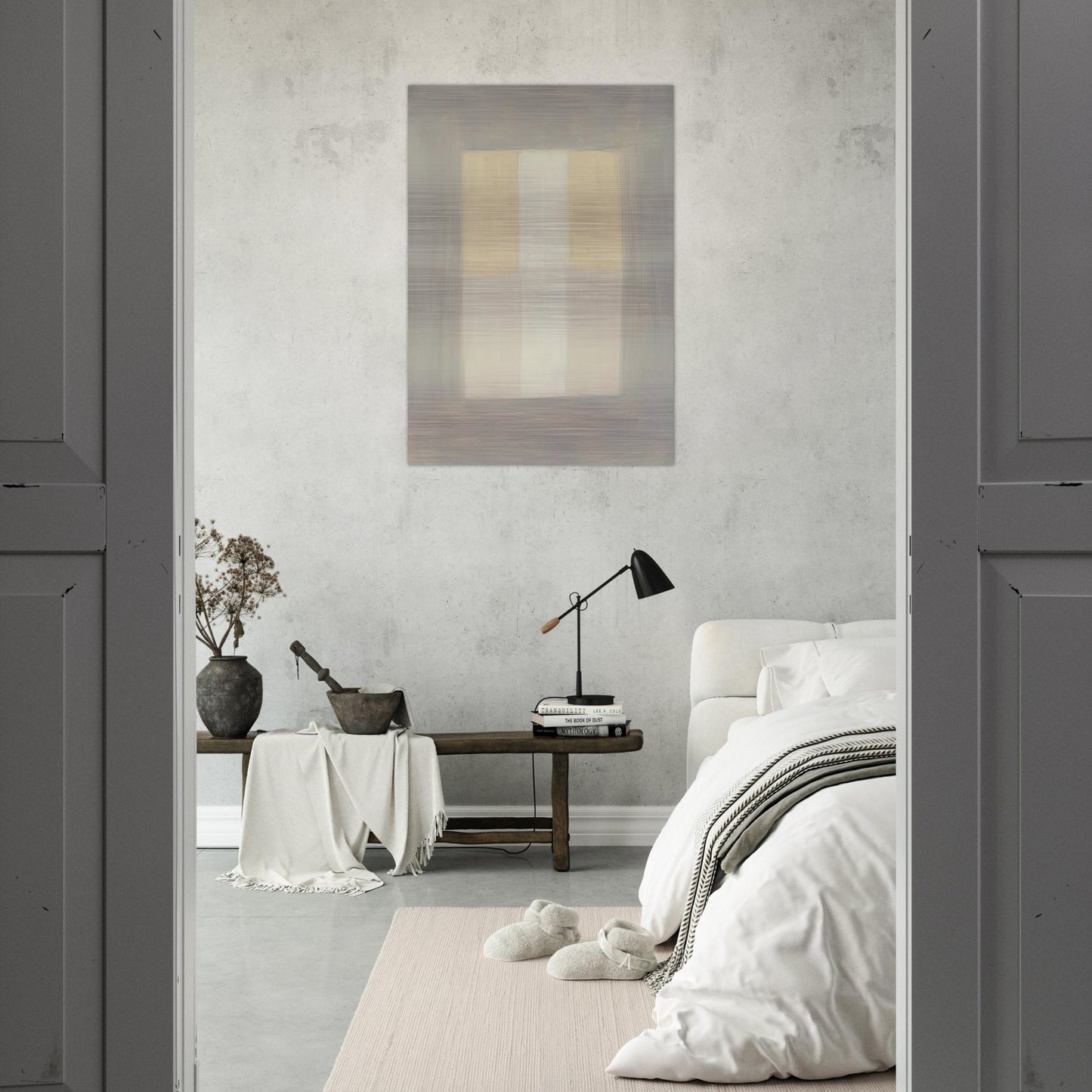 Desert Rain - Agnes Martin Brushed Aluminum Print - 70x100 cm / 28x40 inches | Agnes Martin Aluminum Print | Agnes Martin Prints