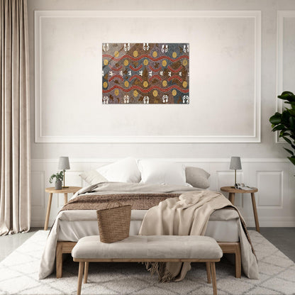 Possum Dreaming - Native Art - Clifford Possum Tjapaltjarri Acrylic Print - 70x100 cm / 28x40″ inches
