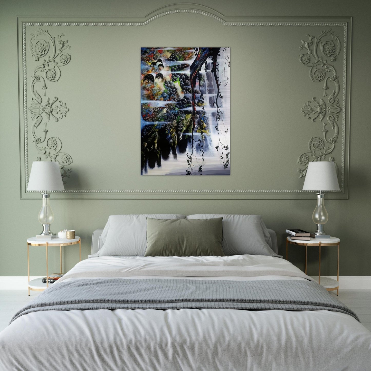 Seaside Wilderness - Eyvind Earle Brushed Aluminum Print - 70x100 cm / 28x40 inches | Eyvind Earle Aluminum Print | Eyvind Earle Prints