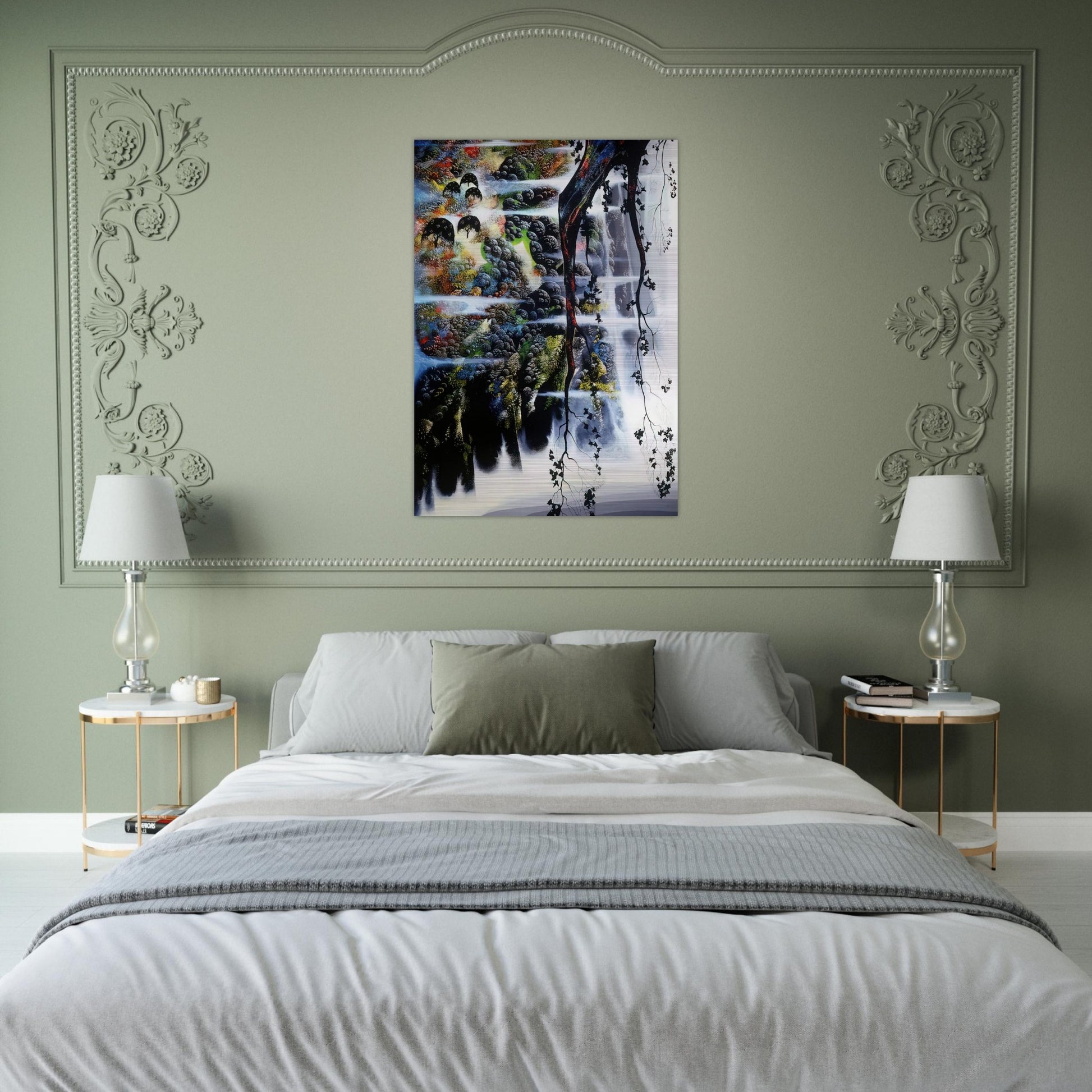 Seaside Wilderness - Eyvind Earle Brushed Aluminum Print - 70x100 cm / 28x40 inches | Eyvind Earle Aluminum Print | Eyvind Earle Prints