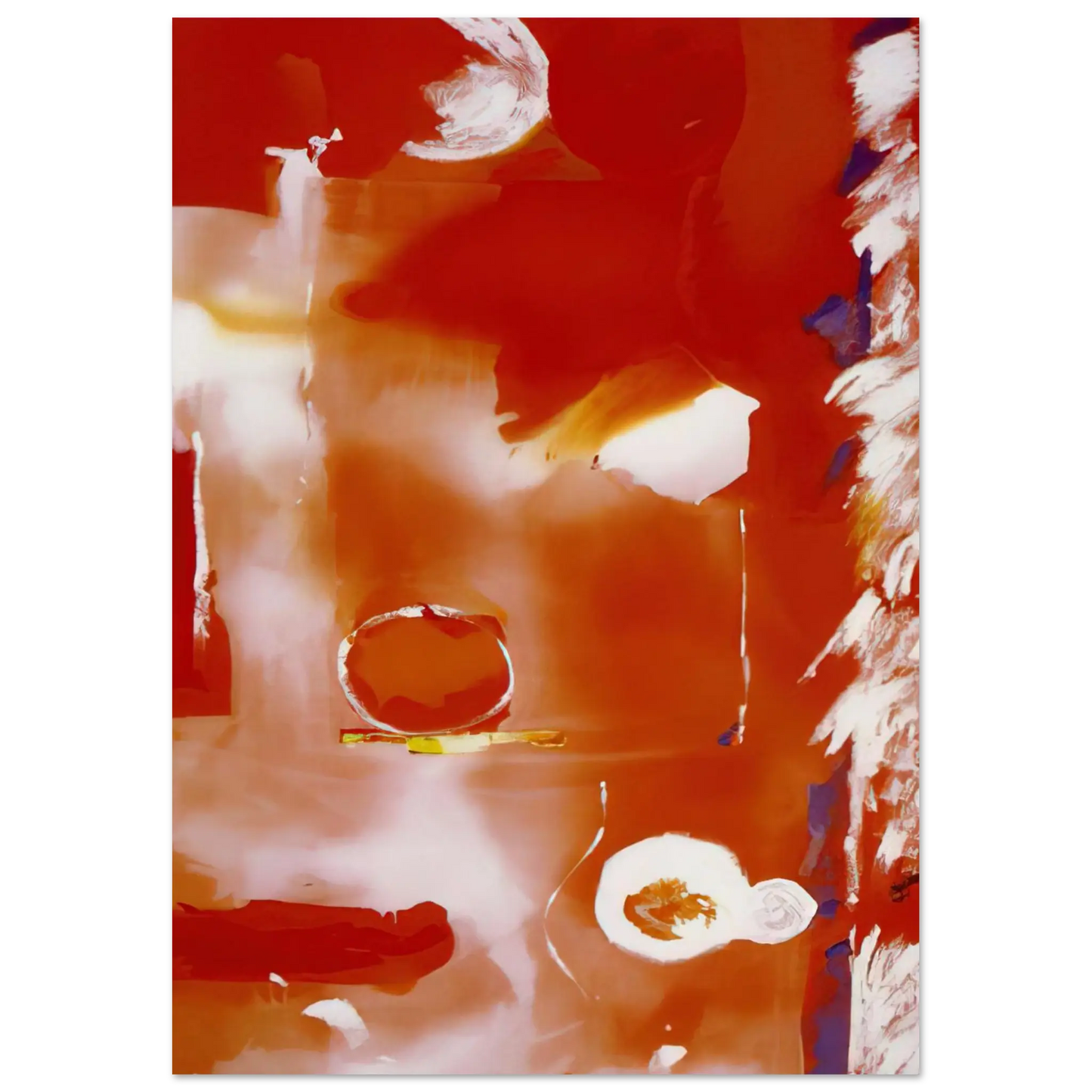 Helen Frankenthaler - Seeing the Moon on a Hot Summer Day - 1987 Wall art - 30x45 cm / 12x18 Inches - Premium Wooden Framed Poster With Fine Art Paper - Black frame