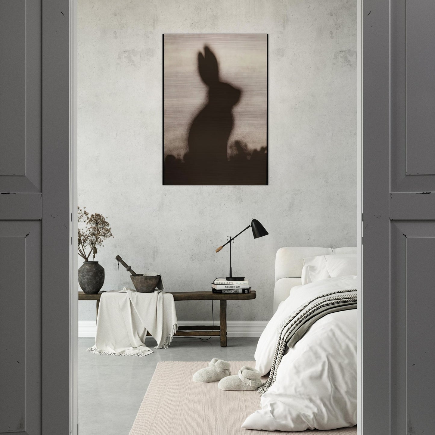 RABBIT 1986 - Edward Ruscha Brushed Aluminum Print - 70x100 cm / 28x40 inches | Edward Ruscha Aluminum Print | Edward Ruscha Prints