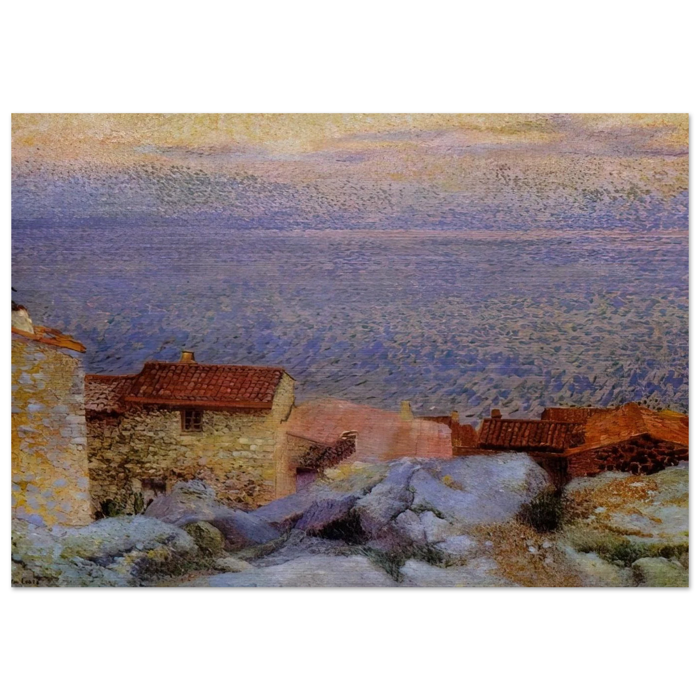 Coastal Landscape - Henri-Edmond Cross Brushed Aluminum Print - 70x100 cm / 28x40 inches | Henri-Edmond Cross Aluminum Print | Henri-Edmond Cross Prints