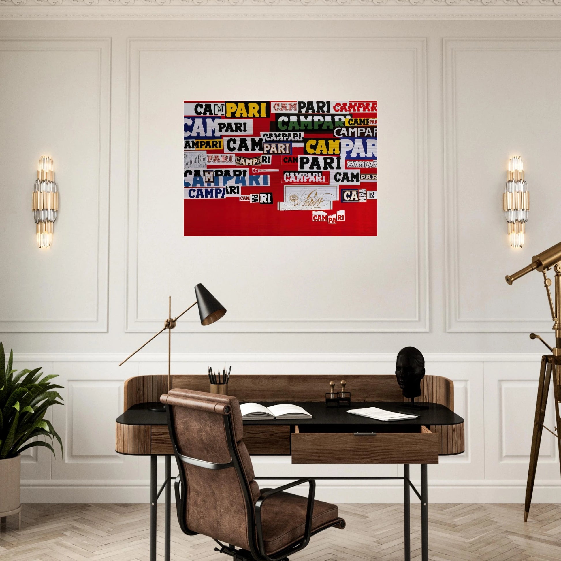 Campari - 1965 - Bruno Munari Brushed Aluminum Print - 70x100 cm / 28x40 inches | Bruno Munari Aluminum Print | Bruno Munari Prints