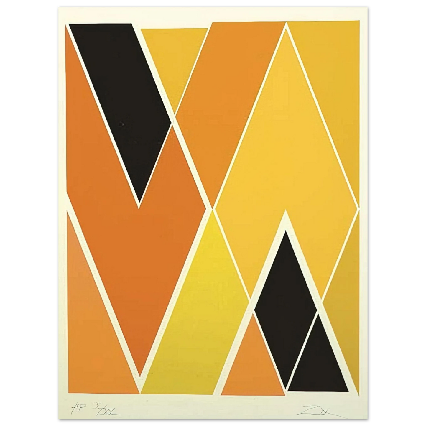 Larry Zox - Double Diamond - Hard Edge Painting  75x100 cm / 30x40inches Fine Art Poster