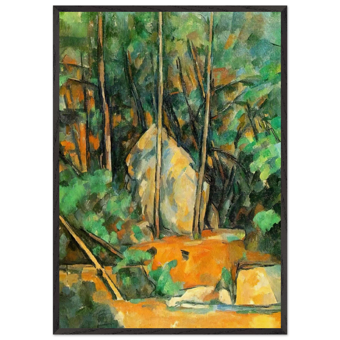 In the Park of Chateau Noir - Paul Cezanne 70x100 cm / 28x40 inches Framed Art Print – Black Wooden Frame