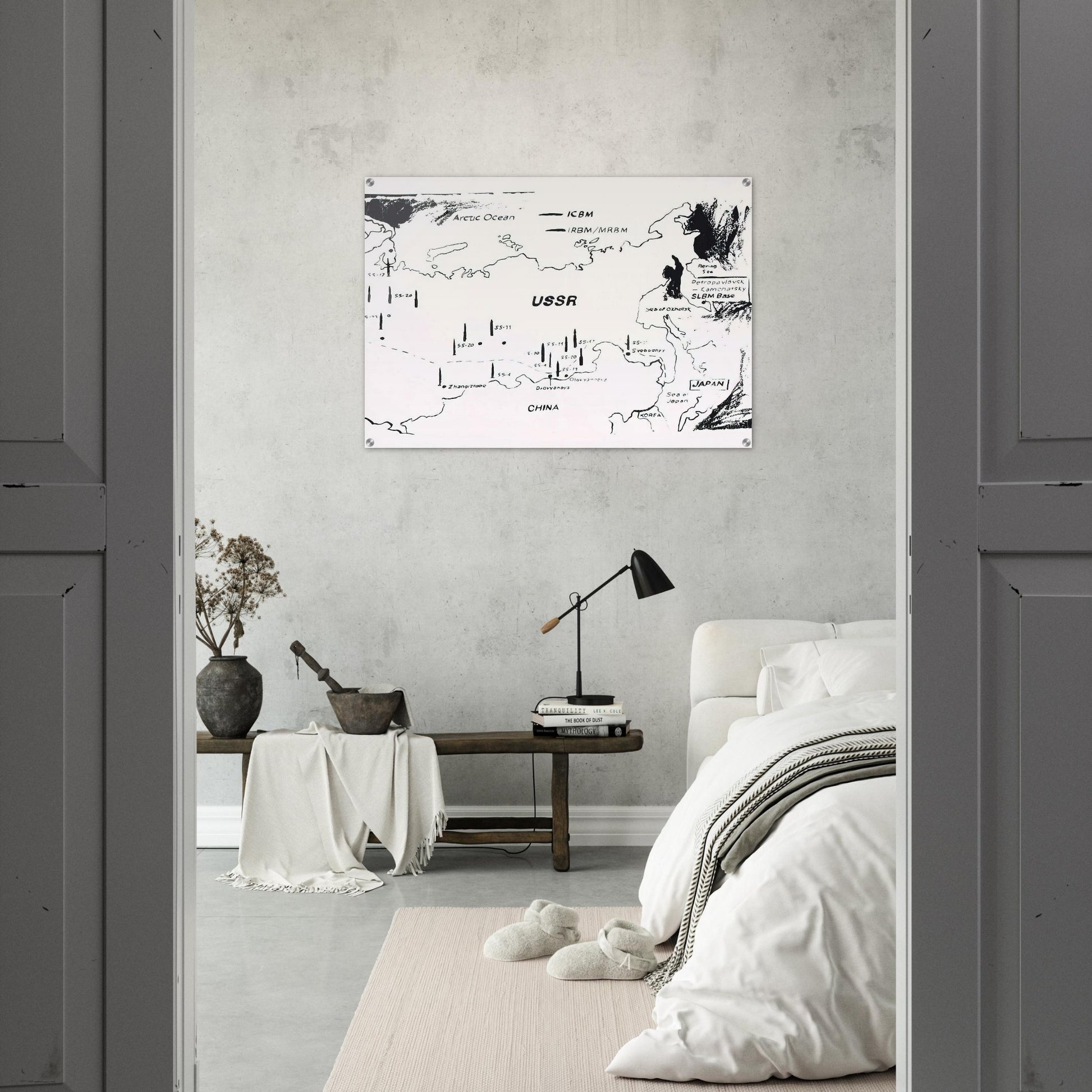 Map of Eastern U.S.S.R. Missile Bases - Andy Warhol Acrylic Print - 70x100 cm / 28x40″ inches