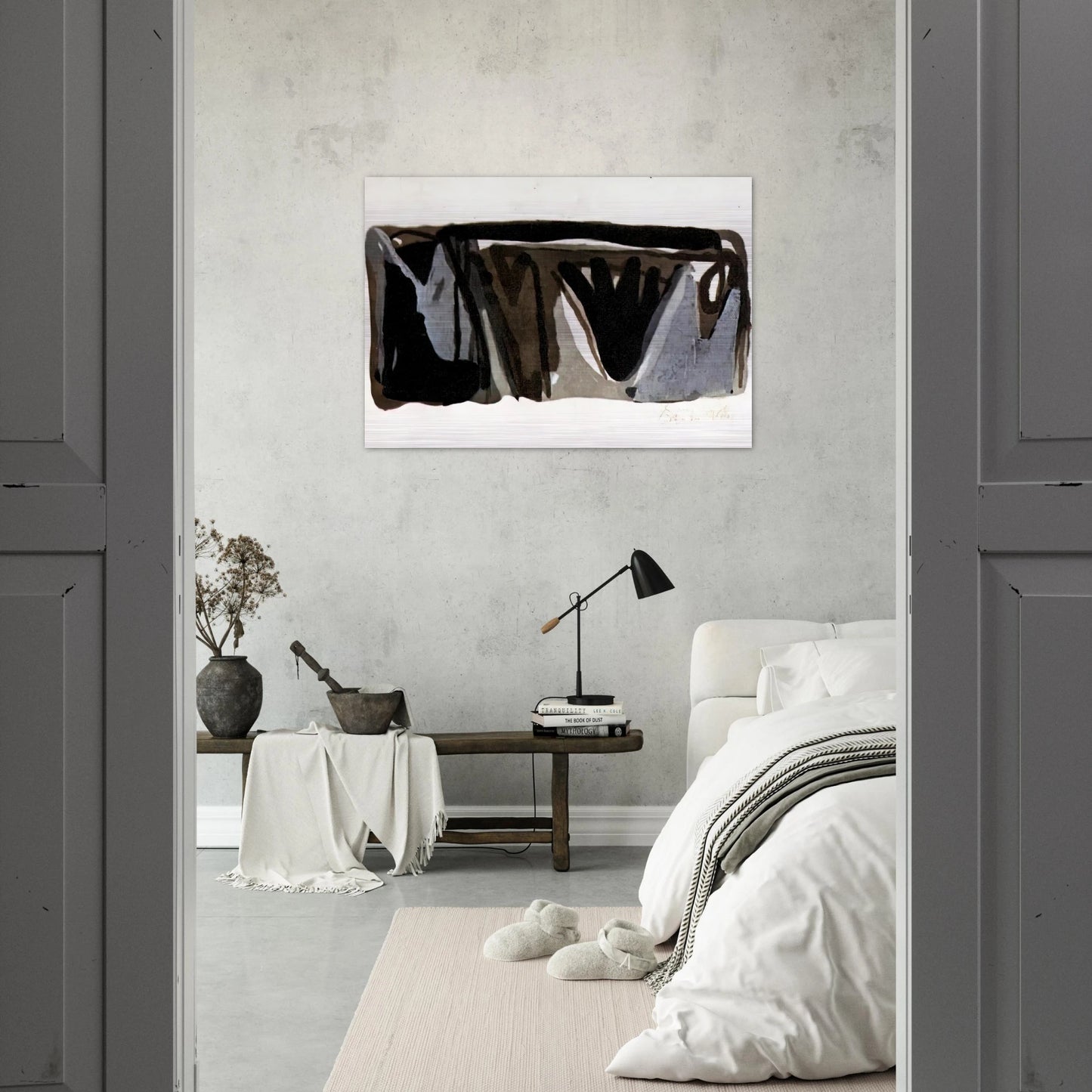 Grise nuit - 1975 - Bram van Velde Brushed Aluminum Print - 70x100 cm / 28x40 inches | Bram van Velde Aluminum Print | Bram van Velde Prints